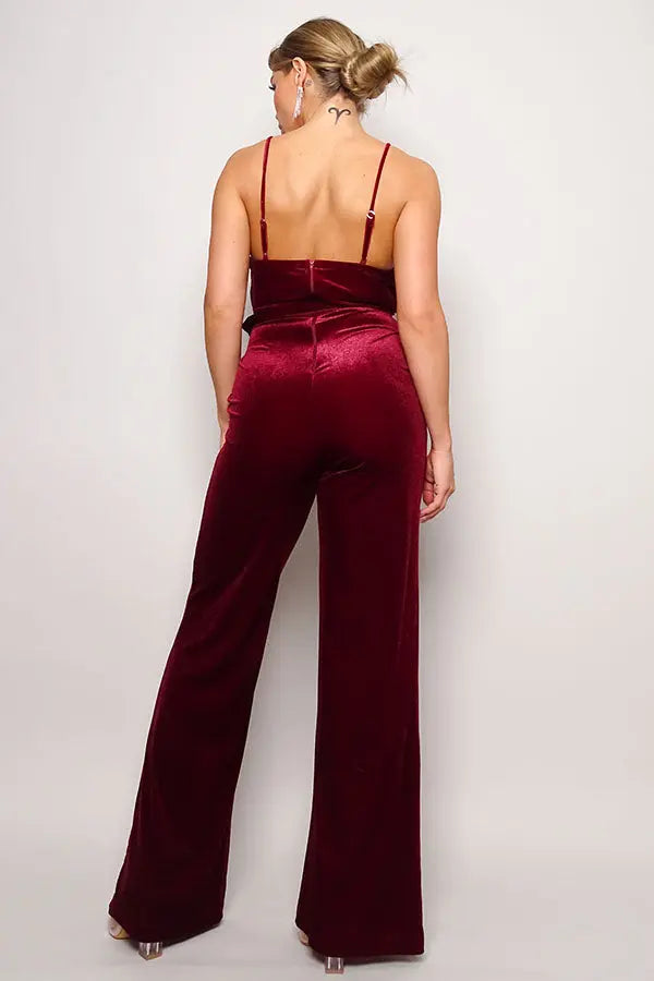Samba Rhinestone Belt Velvet Jumpsuit - Image #12