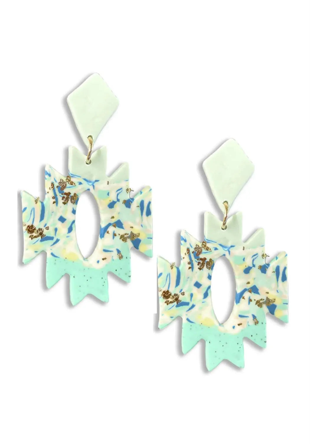 Rodeo western aztec shape dangle earring - Image #1