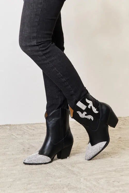 East Lion Corp Rhinestone Pointed Boots - Image #3