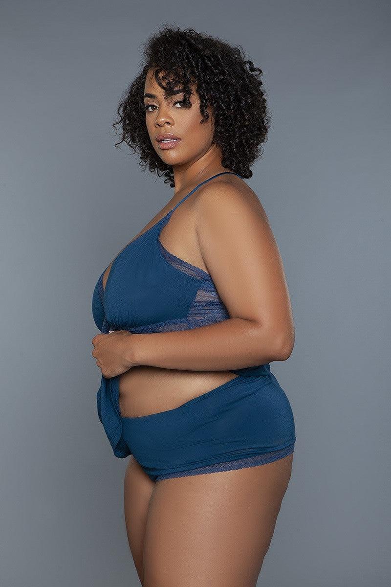 2 Pc V-neckline Cami Set With Wire Free Bralette - Image #2