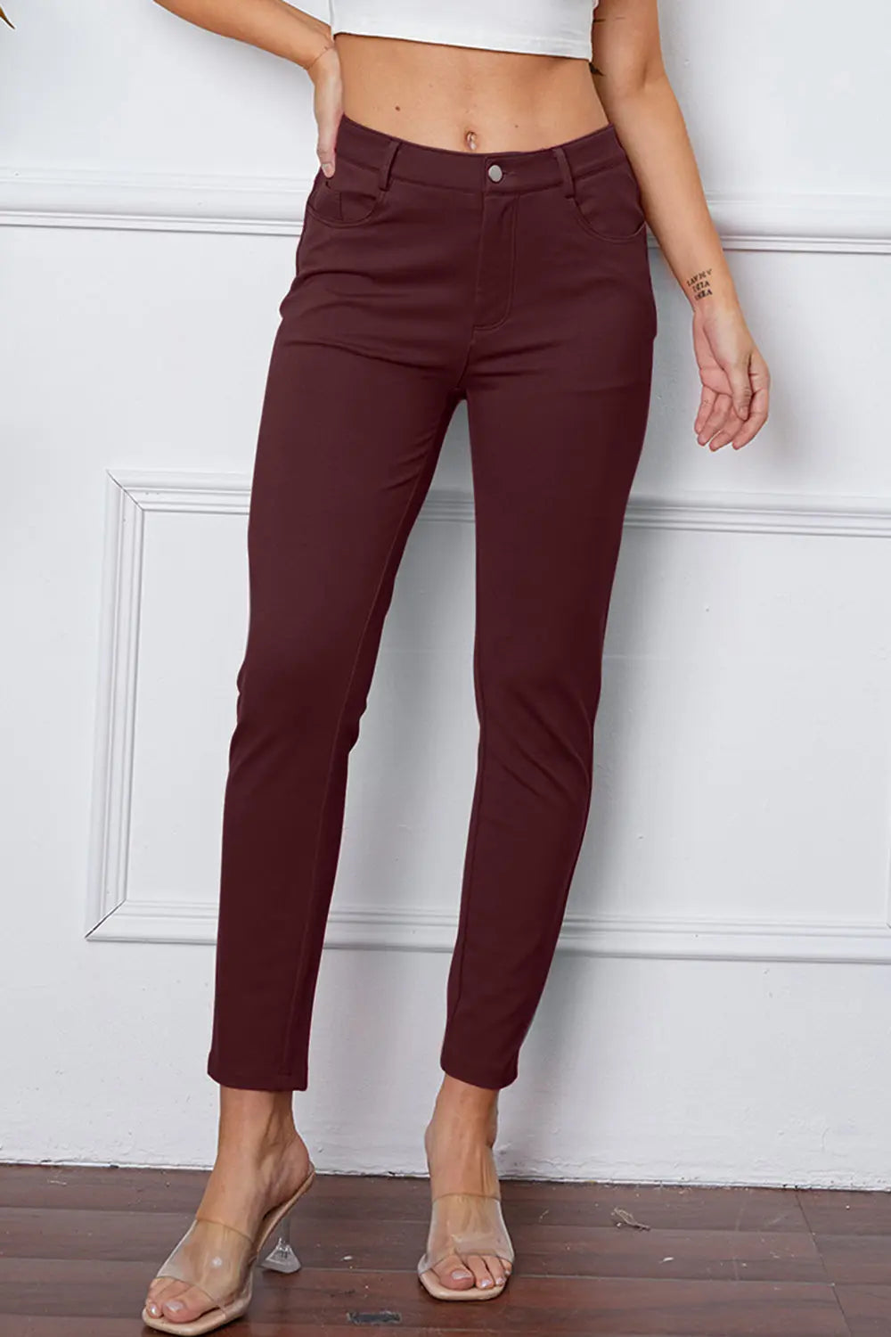 Stretchy Stitch Pants by Basic Bae - Image #25