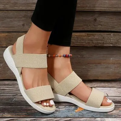 Rubber Open Toe Low Heel Sandals - Image #12