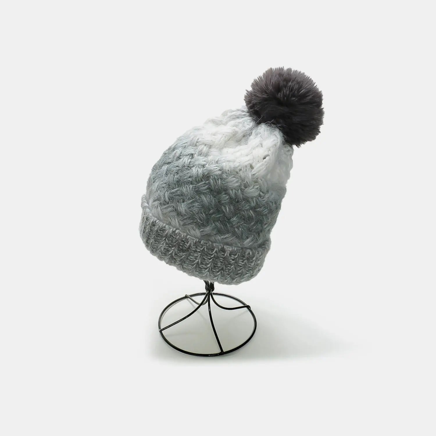 Gradient Knit Hat with Pompom - Image #12