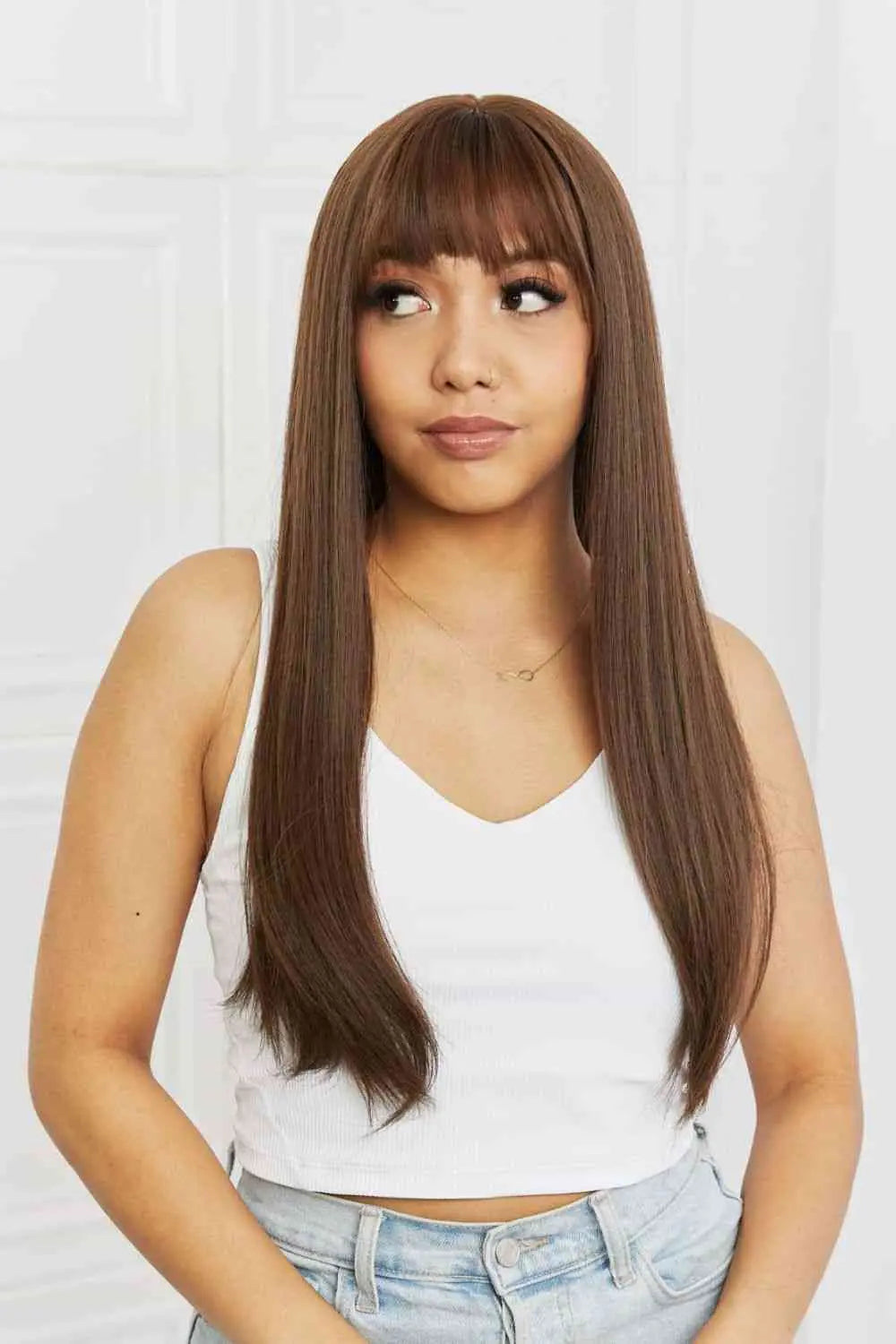 Full Machine Long Straight Synthetic Wigs 26'' - Image #2