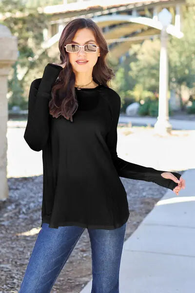 Basic Bae Full Size Round Neck Long Sleeve T-Shirt - Image #9