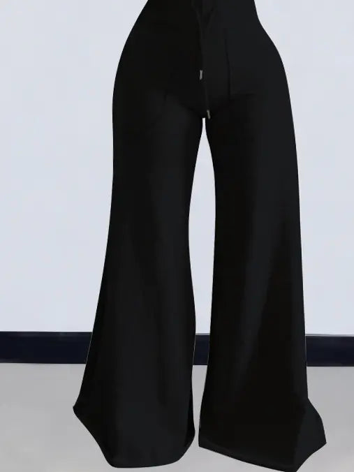 Cropped Long Sleeve Top and Wide Leg Pants 2-Pc Set - Image #10