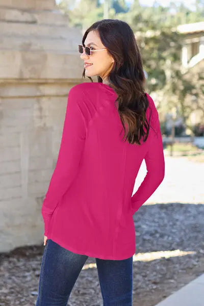 Basic Bae Full Size Round Neck Long Sleeve T-Shirt - Image #17