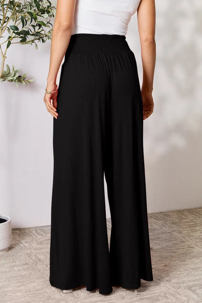 Double Take Full Size Smocked Wide Waistband Wide Leg Pants - Image #34