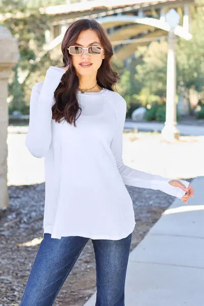 Basic Bae Full Size Round Neck Long Sleeve T-Shirt - Image #1