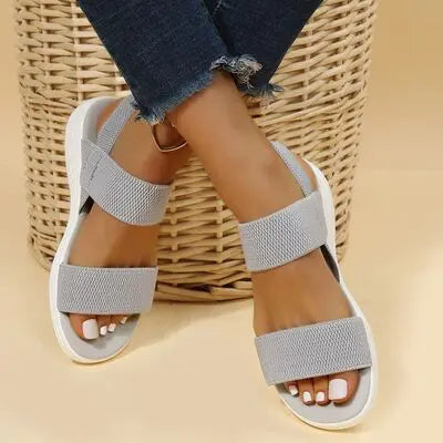Rubber Open Toe Low Heel Sandals - Image #6
