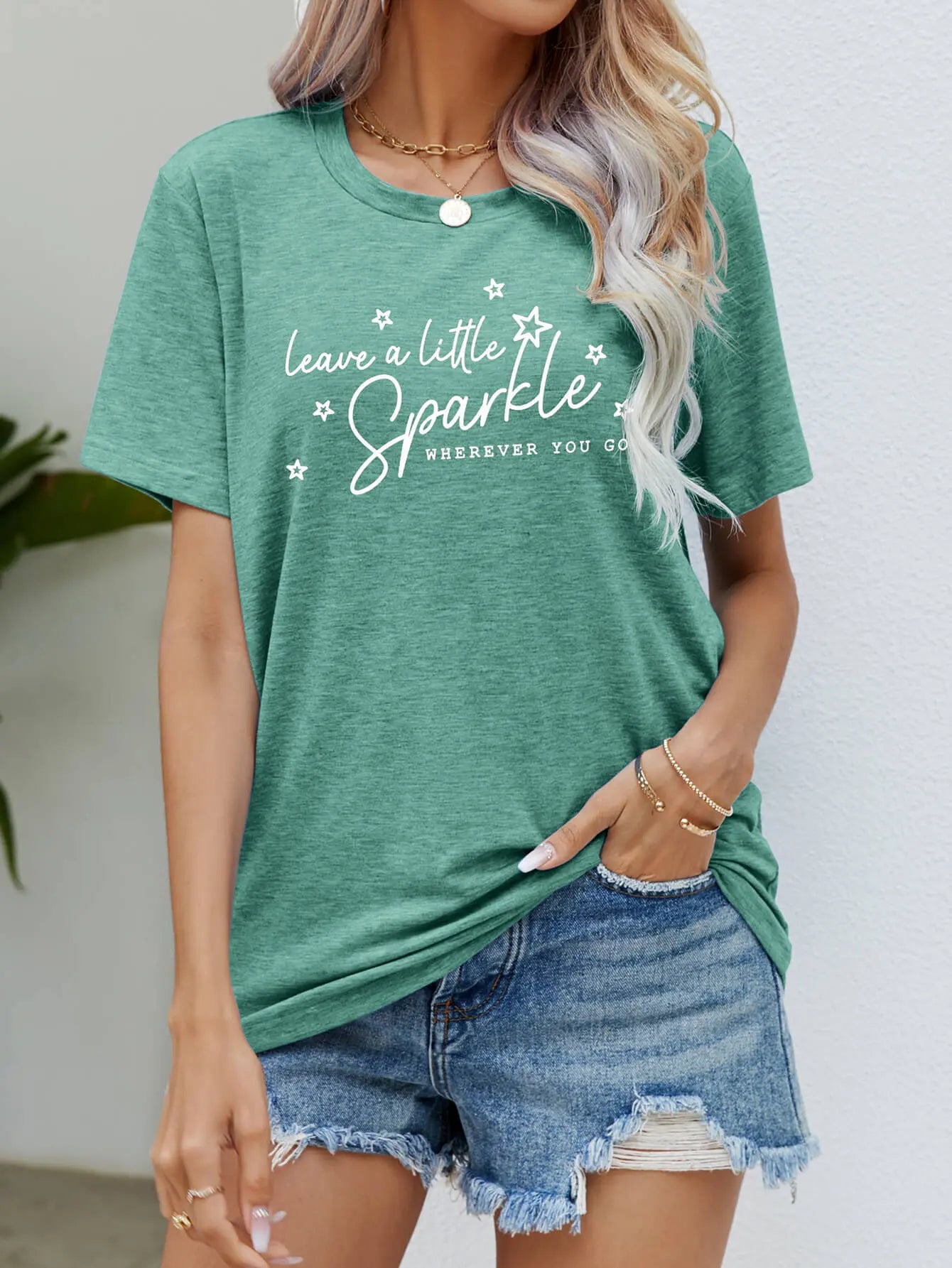 LEAVE A LITTLE SPARKLE WHEREVER YOU GO Tee Shirt - Image #4