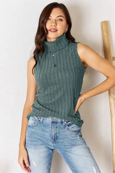 Basic Bae Full Size Ribbed Turtleneck Tank - Image #7