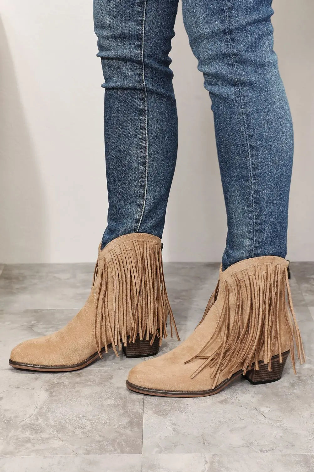 Legend Women's Fringe Cowboy Western Ankle Boots - Image #2