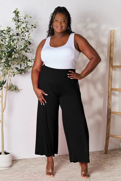 Double Take Full Size Smocked Wide Waistband Wide Leg Pants - Image #31