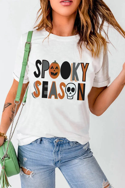 Letter Graphic Round Neck Short Sleeve T-Shirt - Image #3