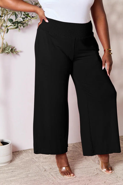 Double Take Full Size Smocked Wide Waistband Wide Leg Pants - Image #29