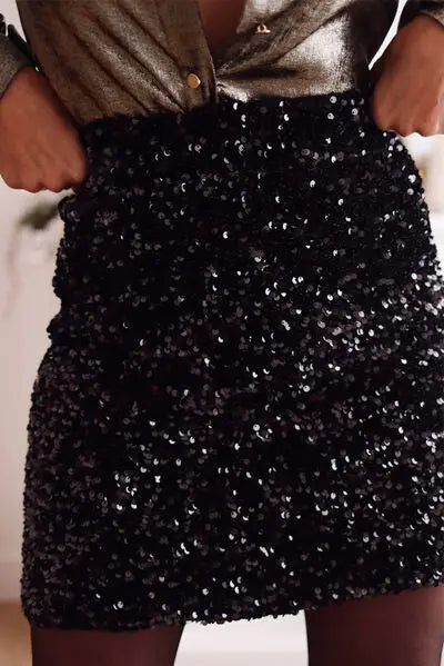 Sequin Mini Skirt - Image #3