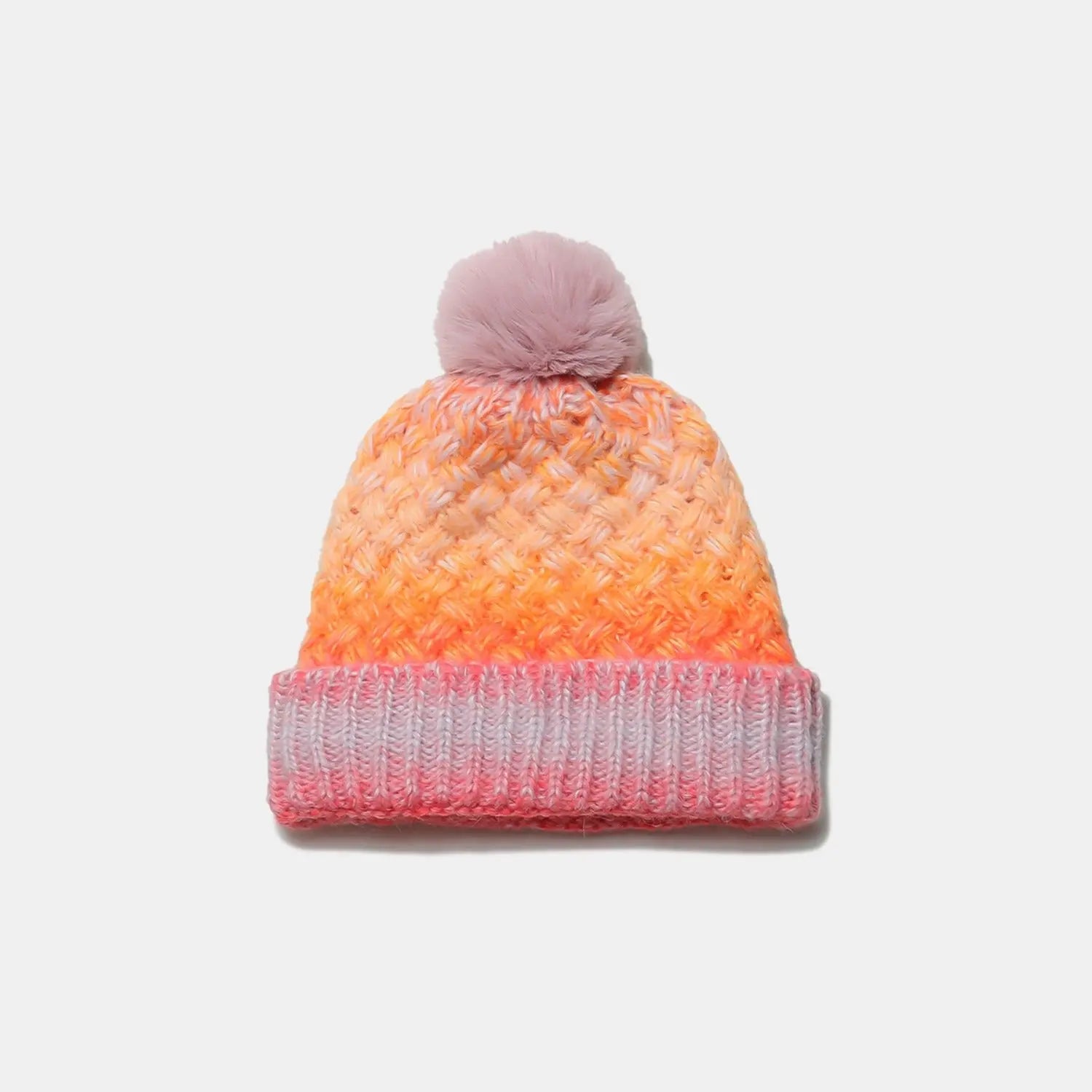 Gradient Knit Hat with Pompom - Image #2