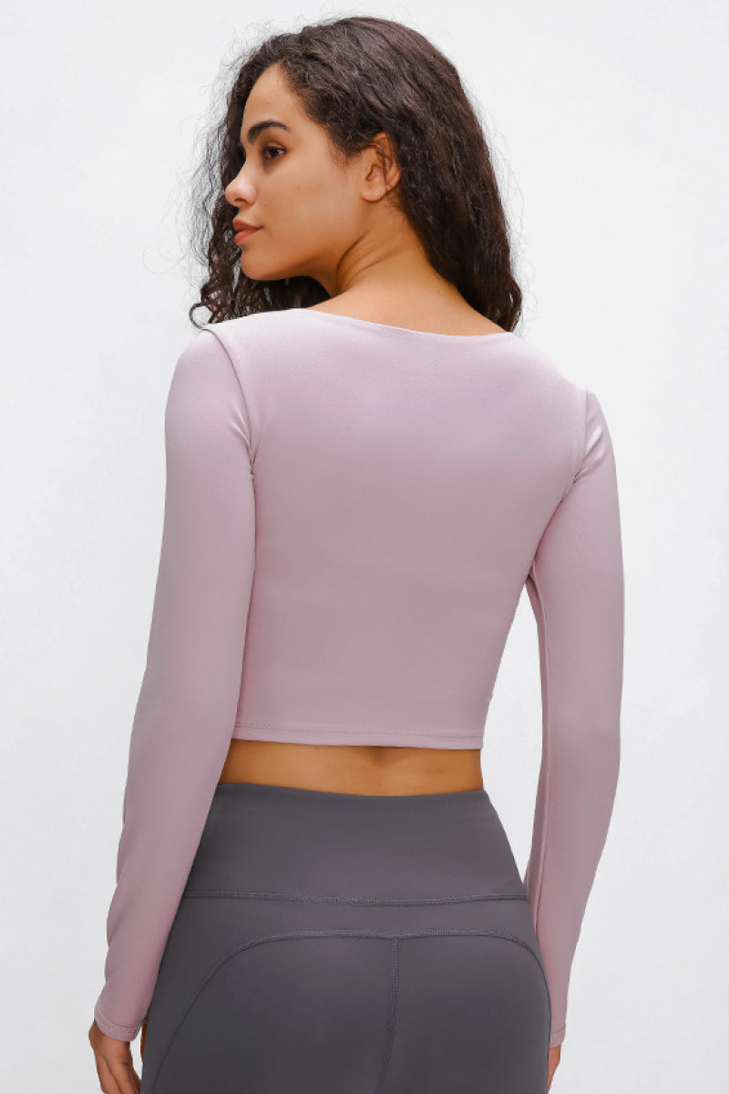 Millennia Long Sleeve Cropped Top With Sports Strap