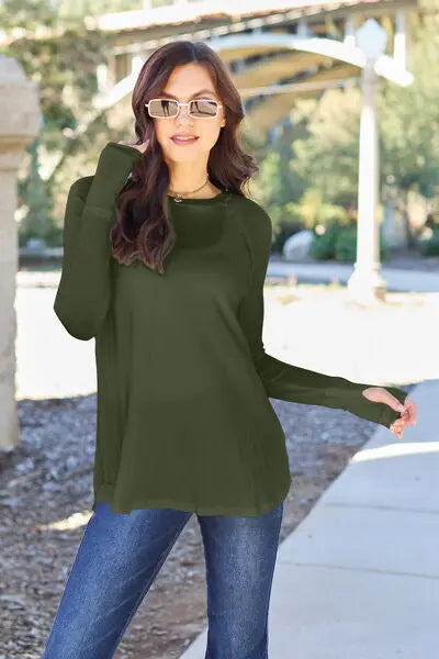 Basic Bae Full Size Round Neck Long Sleeve T-Shirt - Image #12