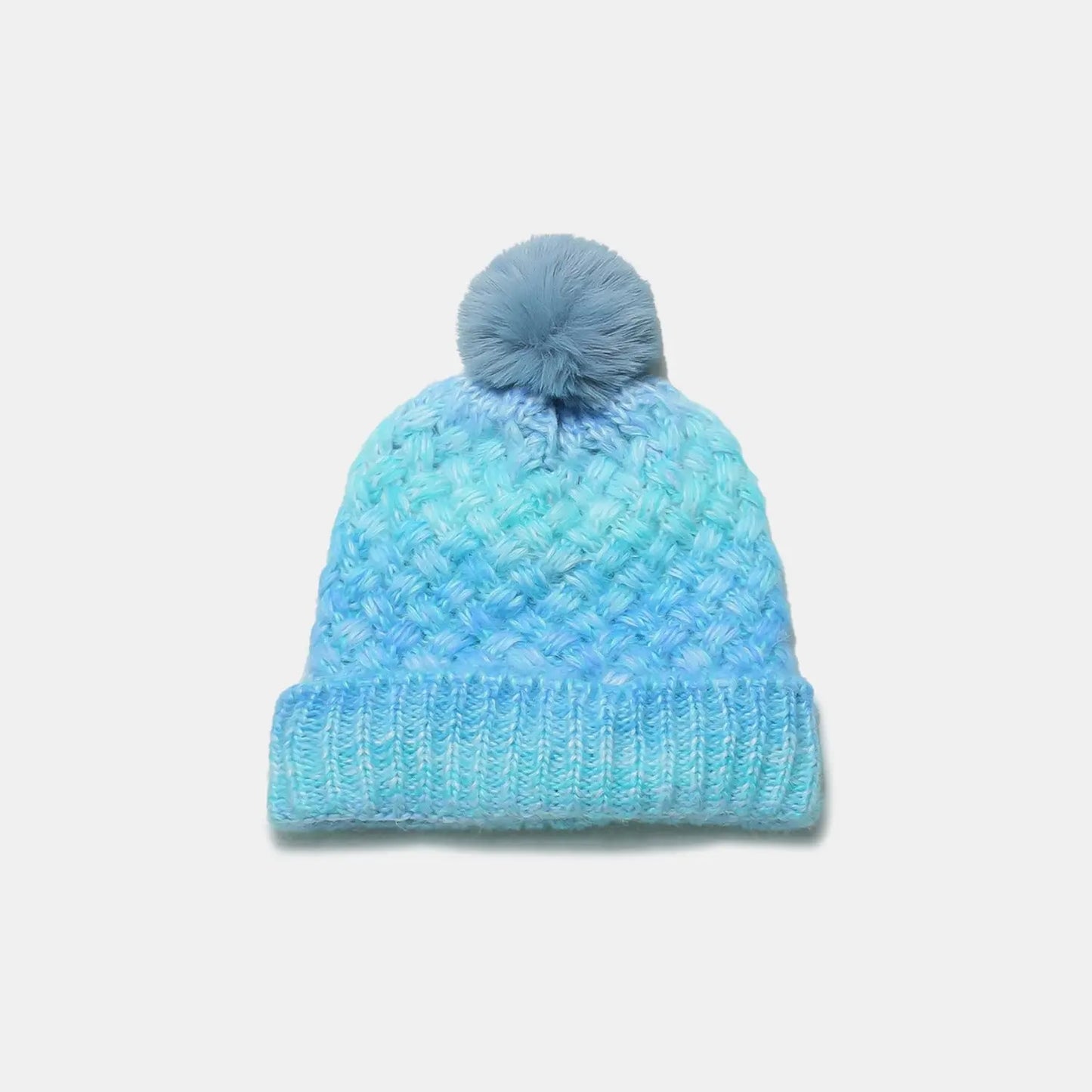 Gradient Knit Hat with Pompom - Image #11