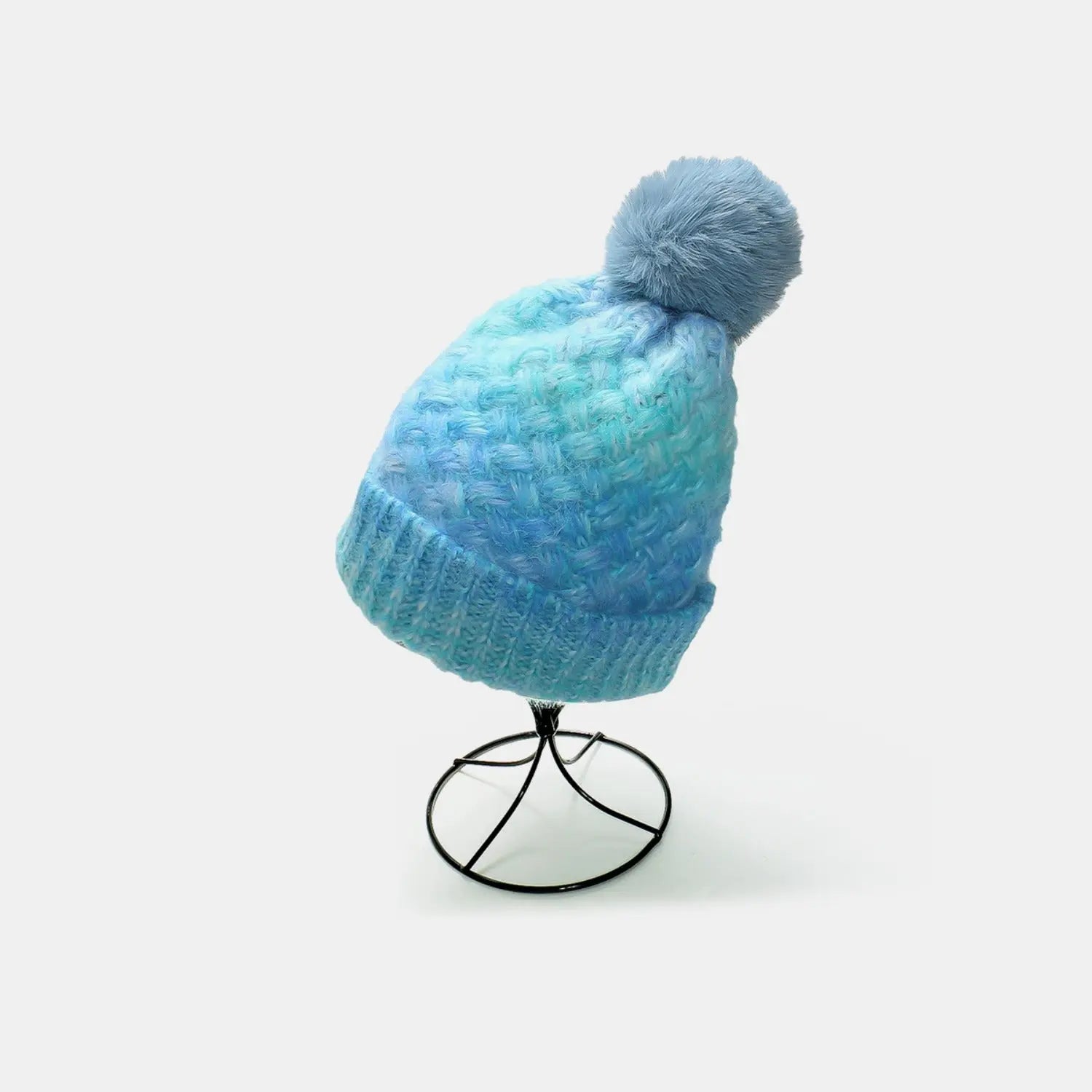 Gradient Knit Hat with Pompom - Image #10