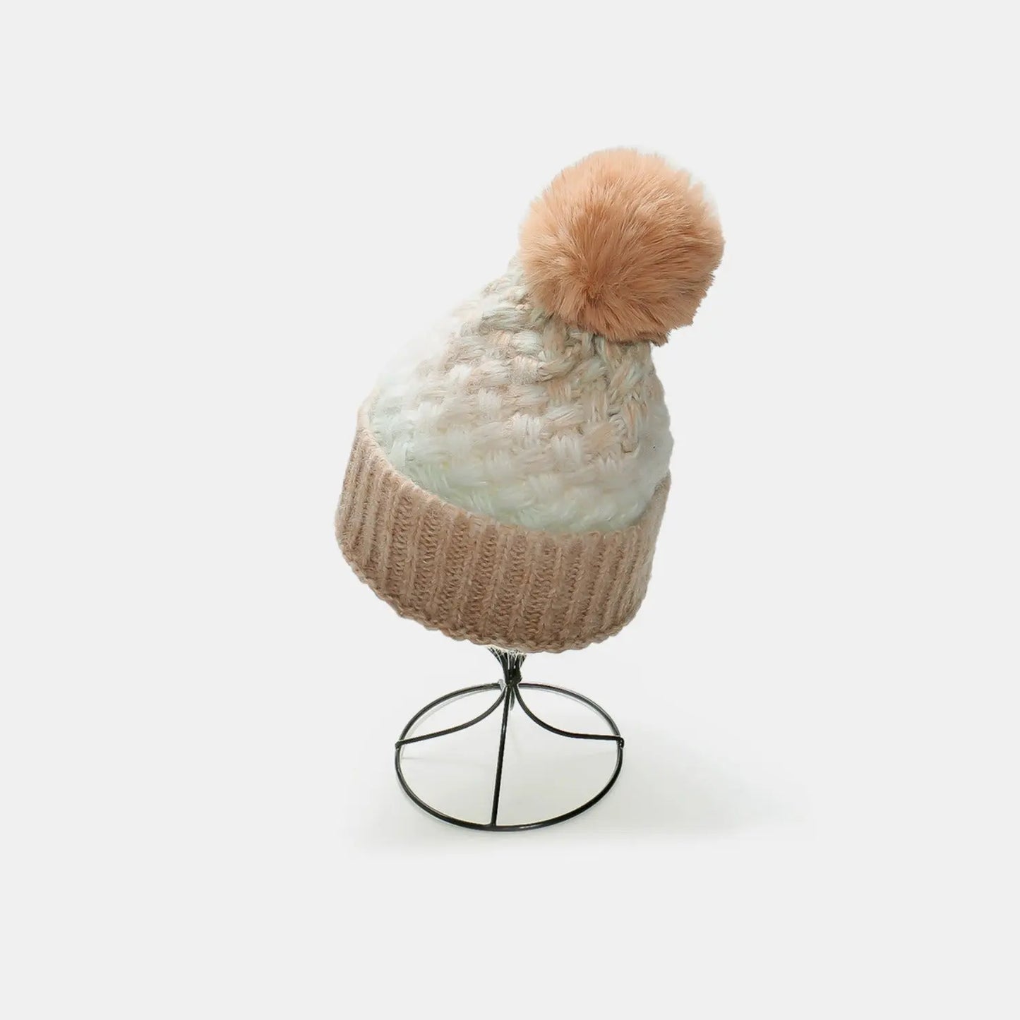 Gradient Knit Hat with Pompom - Image #5