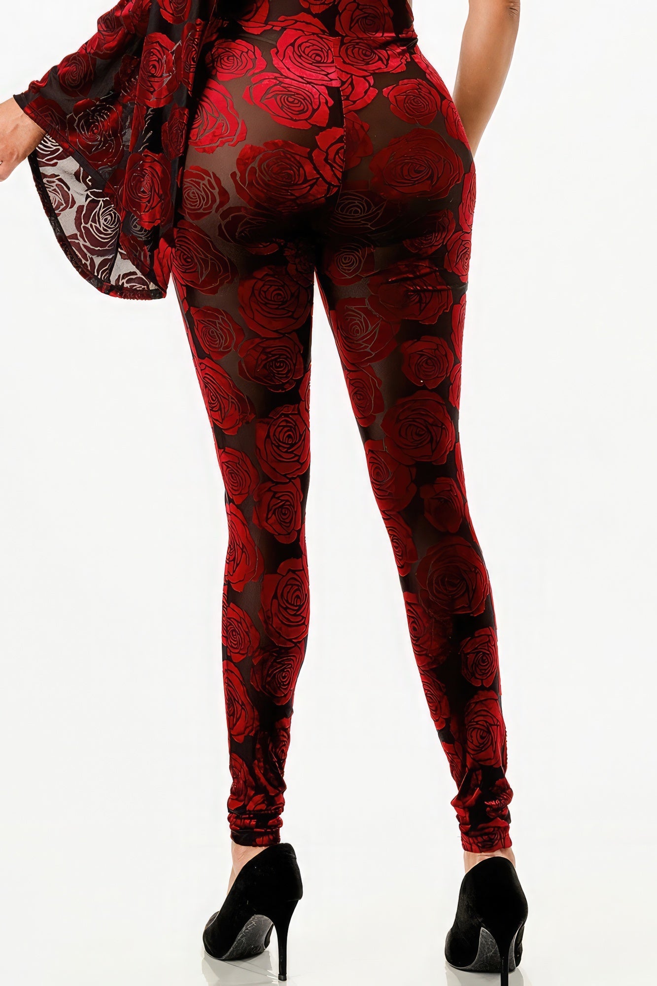 Velvet Flocking Jumpsuit/Bell Sleeve
