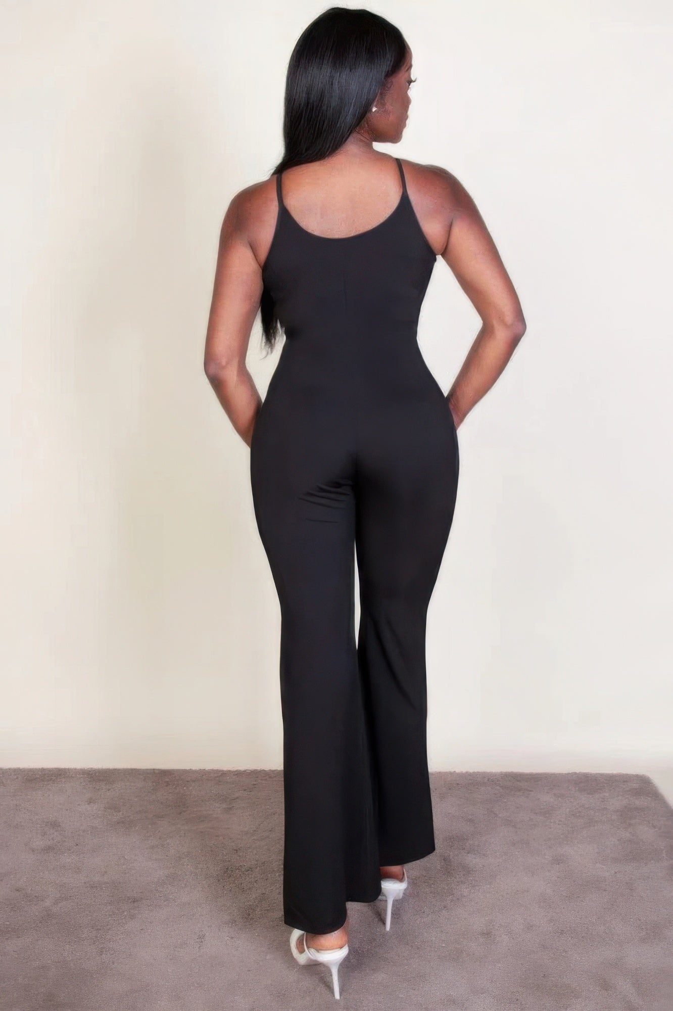 Ribbed sleeveless wide leg jumpsuit