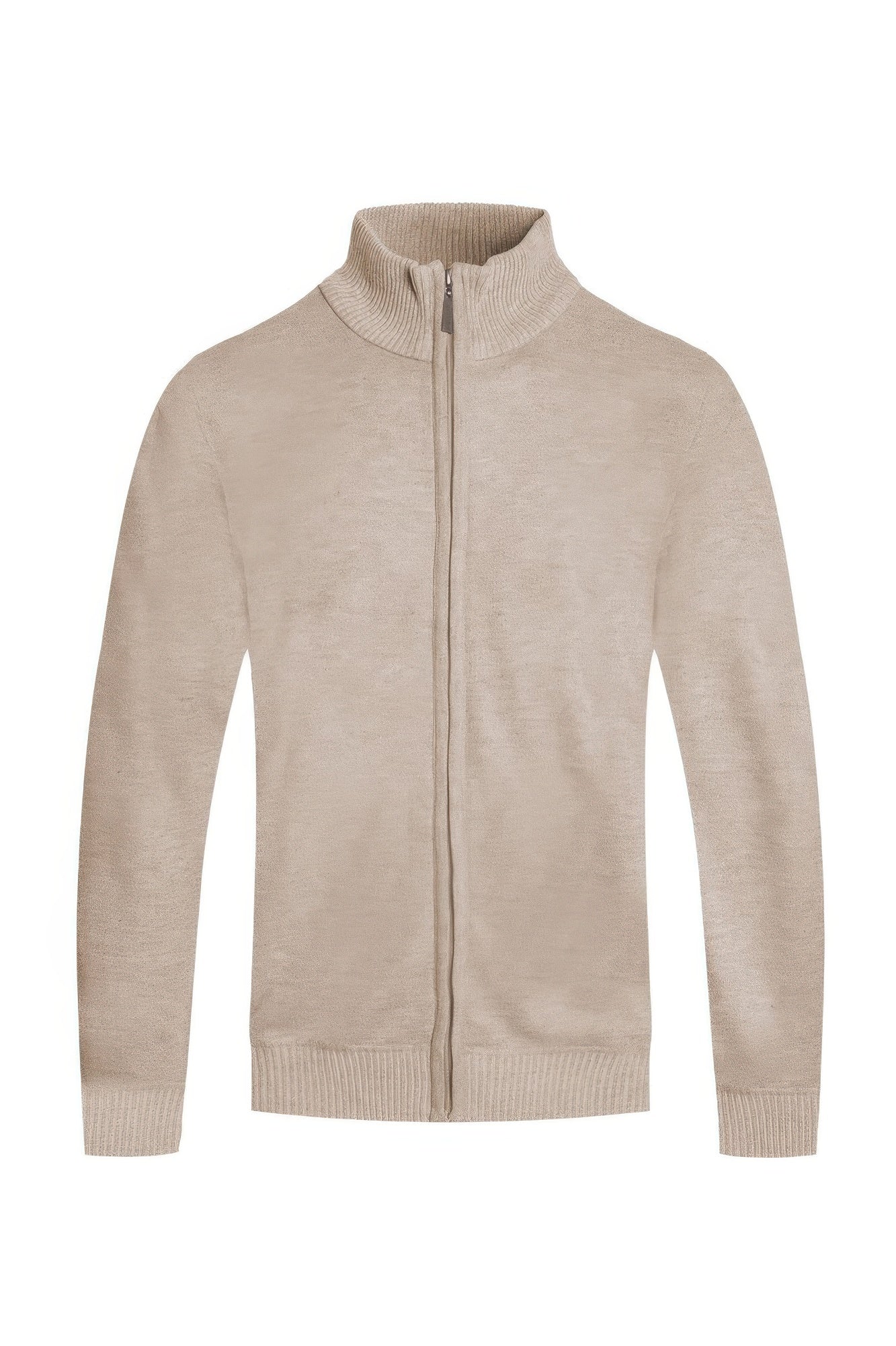 Mens Solid Full Zip Sweater