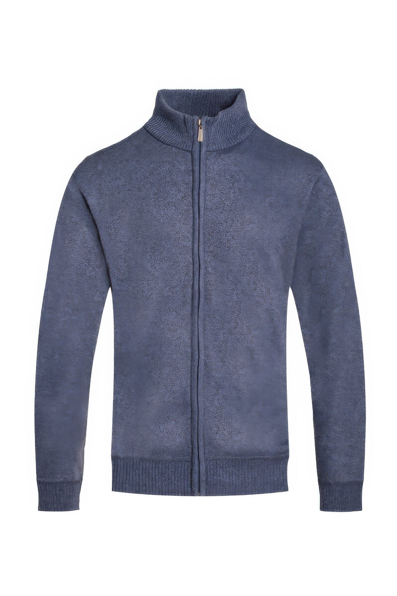 Mens Solid Full Zip Sweater