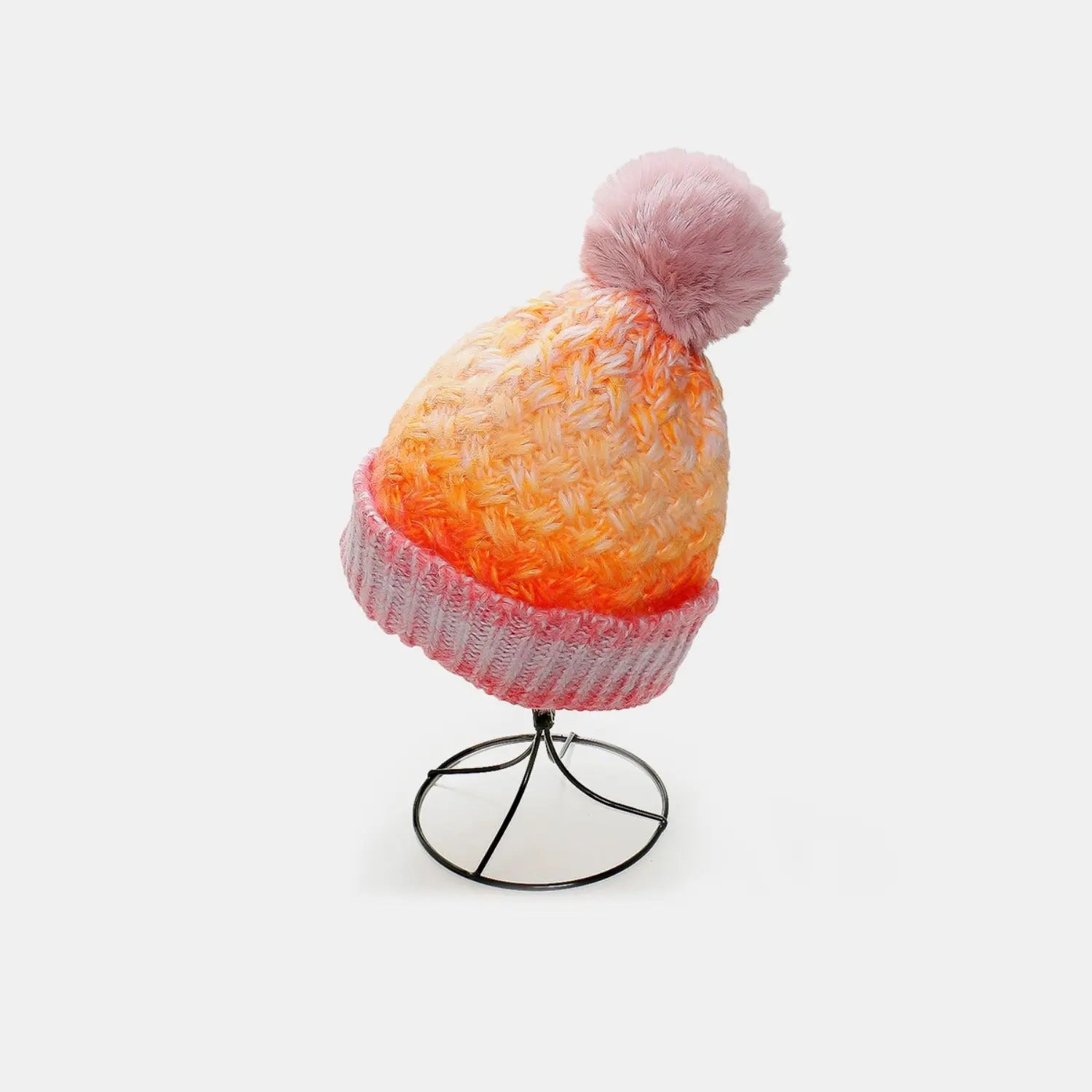 Gradient Knit Hat with Pompom - Image #1