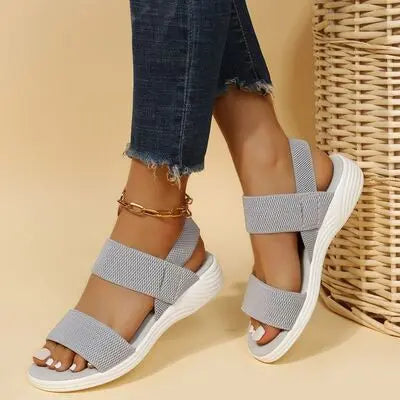 Rubber Open Toe Low Heel Sandals - Image #7