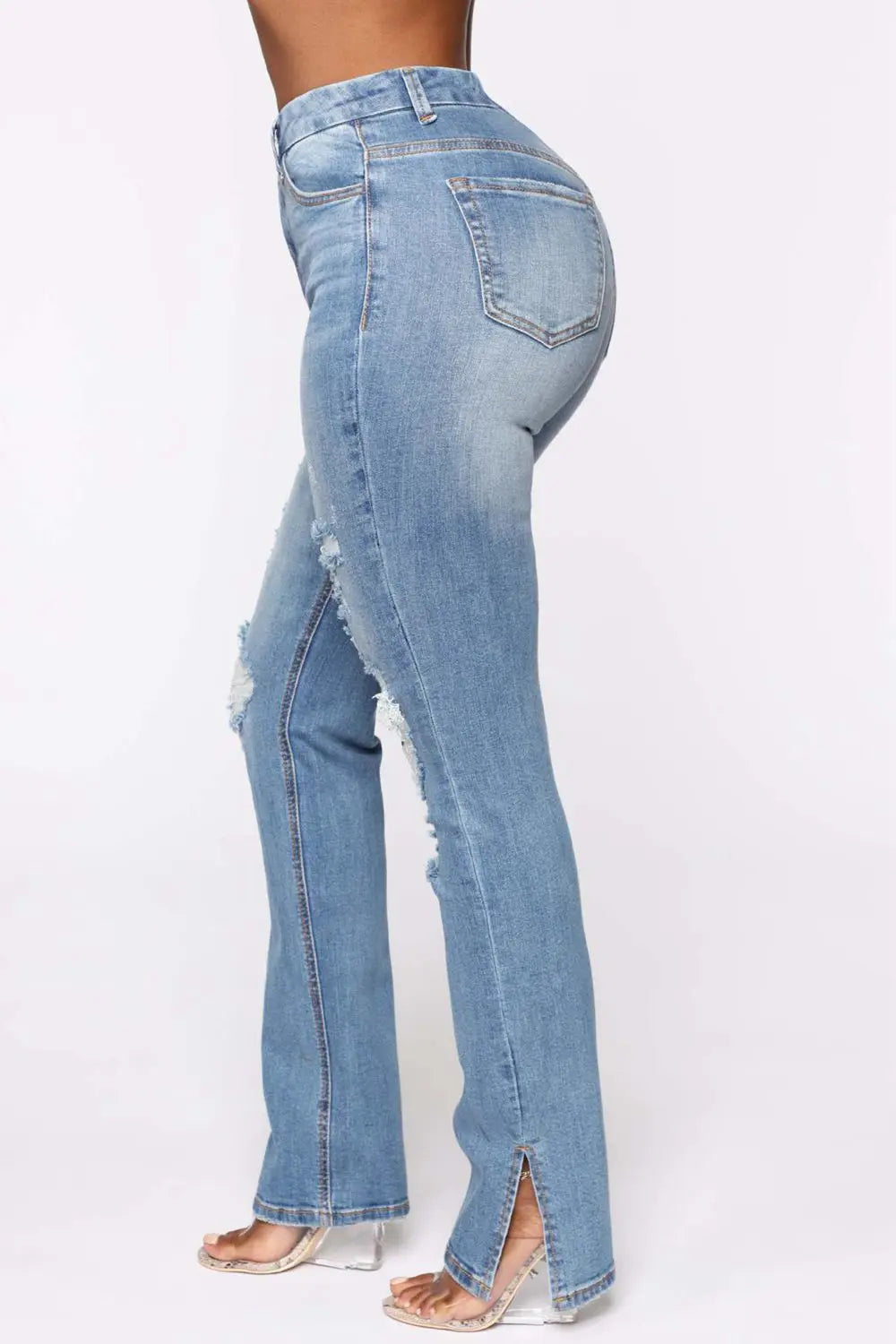 Distressed Slit Jeans - Image #2