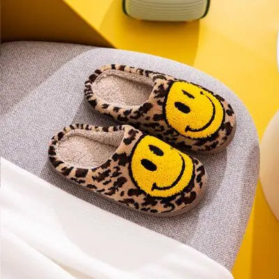 Melody Smiley Face Leopard Slippers - Image #3