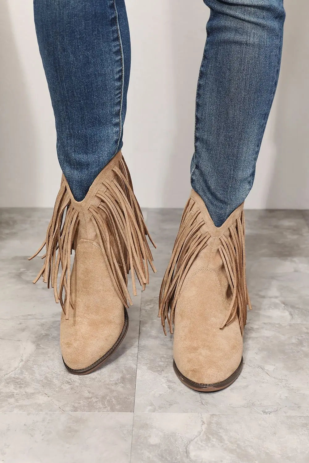 Legend Women's Fringe Cowboy Western Ankle Boots - Image #1