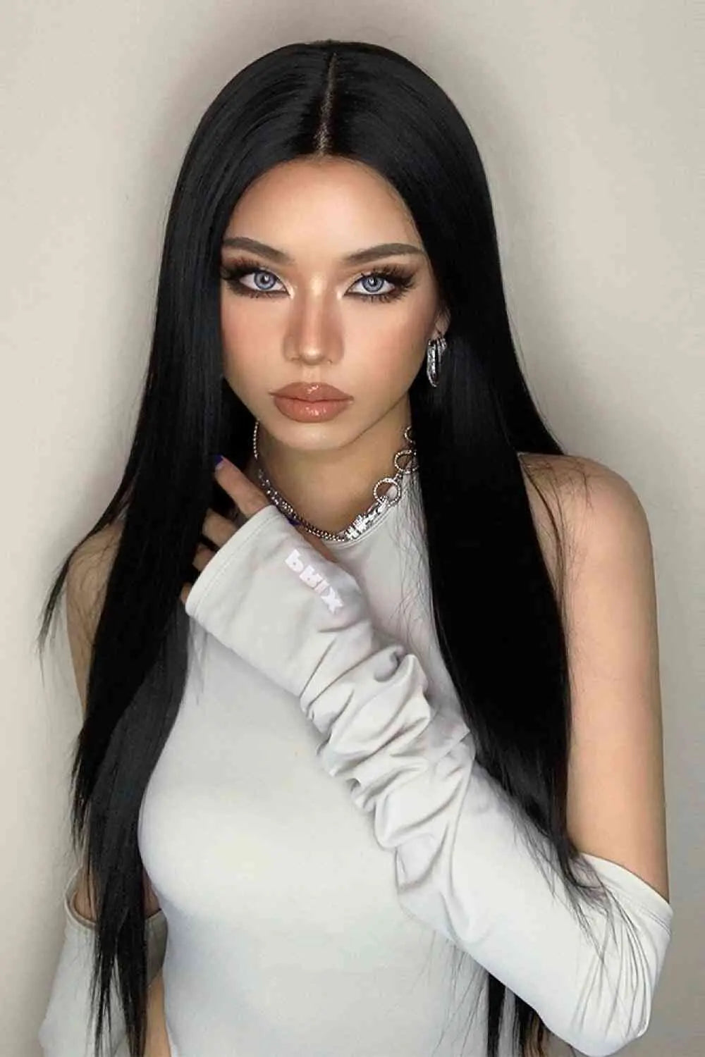 13x2" Long Lace Front Straight Synthetic Wigs 26" Long 150% Density - Image #6