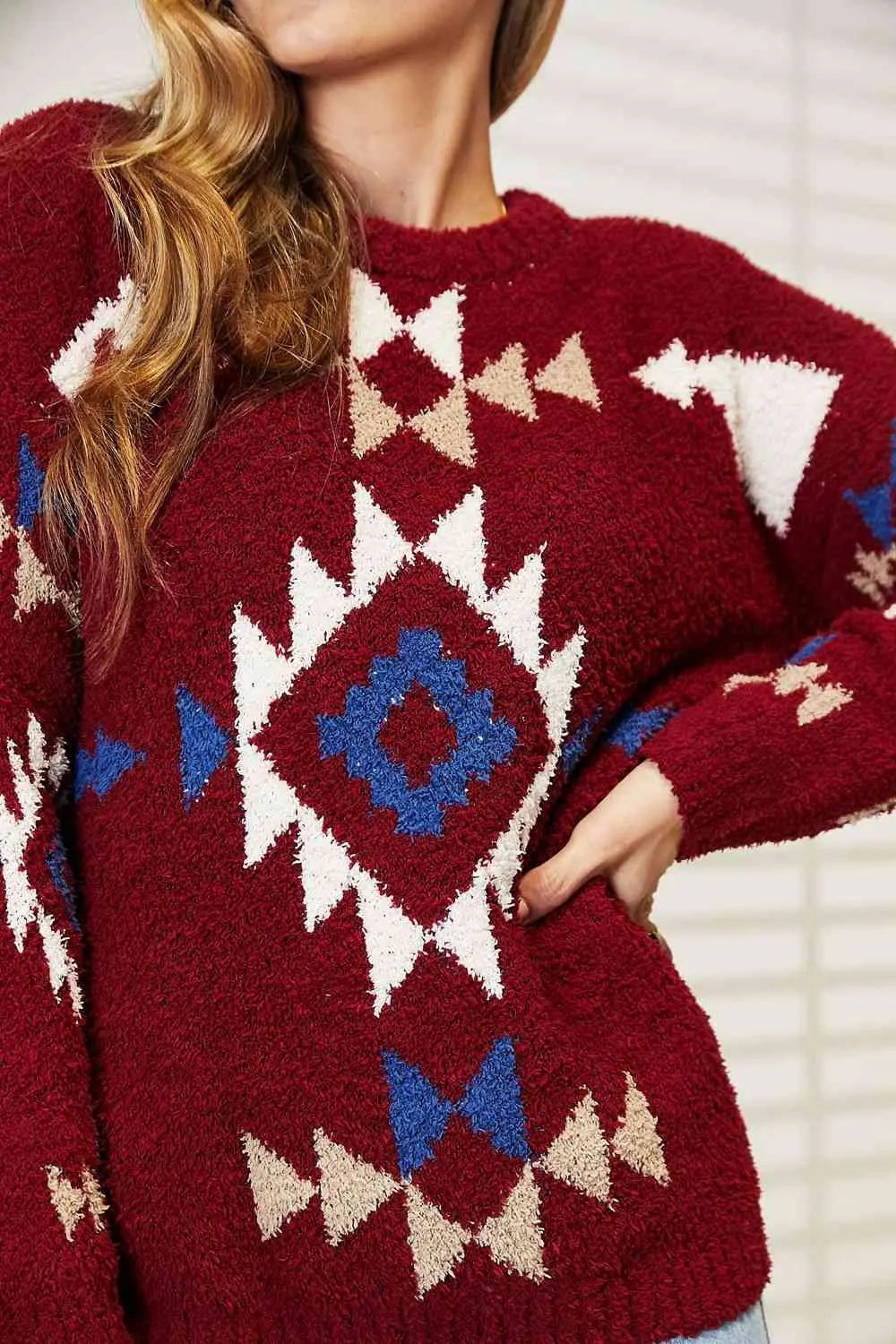 HEYSON Full Size Aztec Soft Fuzzy Sweater - Image #9