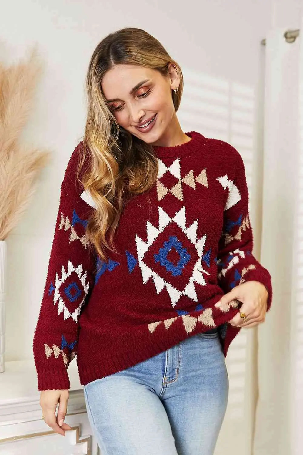 HEYSON Full Size Aztec Soft Fuzzy Sweater - Image #6