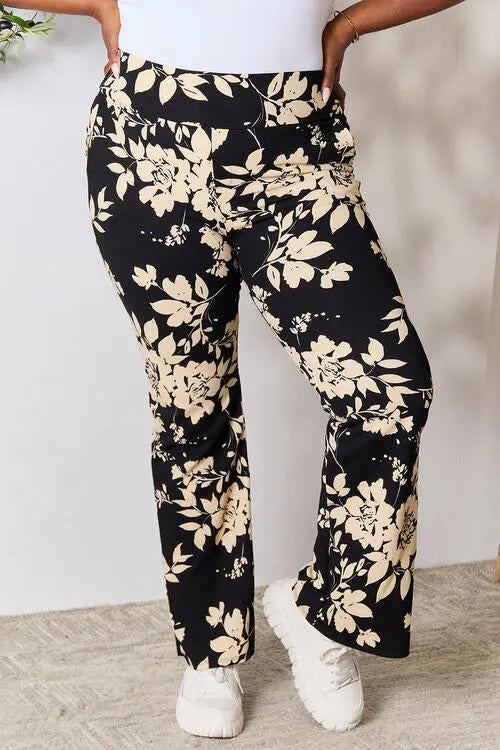 Heimish Full Size High Waist Floral Flare Pants - Image #1