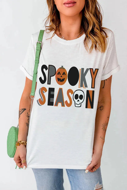 Letter Graphic Round Neck Short Sleeve T-Shirt - Image #2