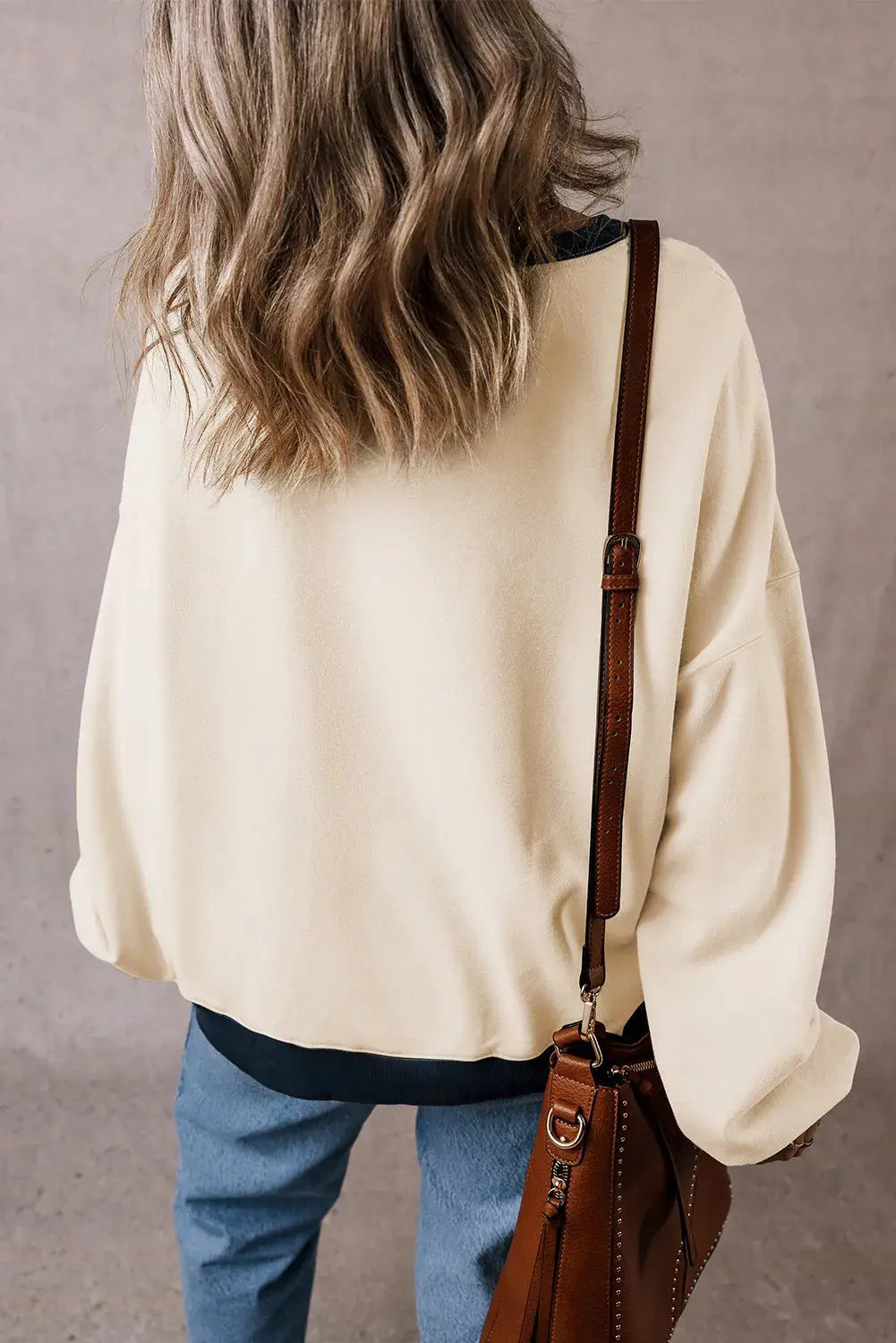 THANKFUL Round Neck Long Sleeve Sweatshirt - Image #4