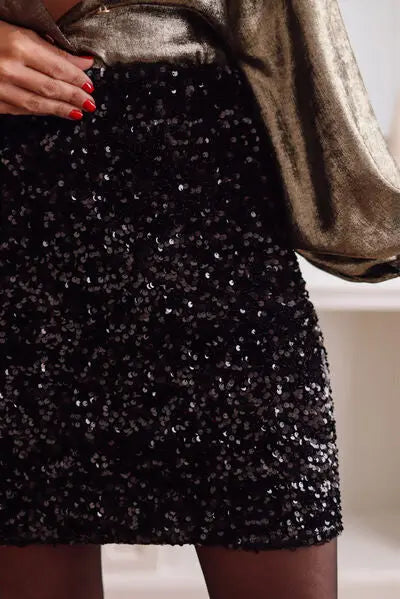 Sequin Mini Skirt - Image #4