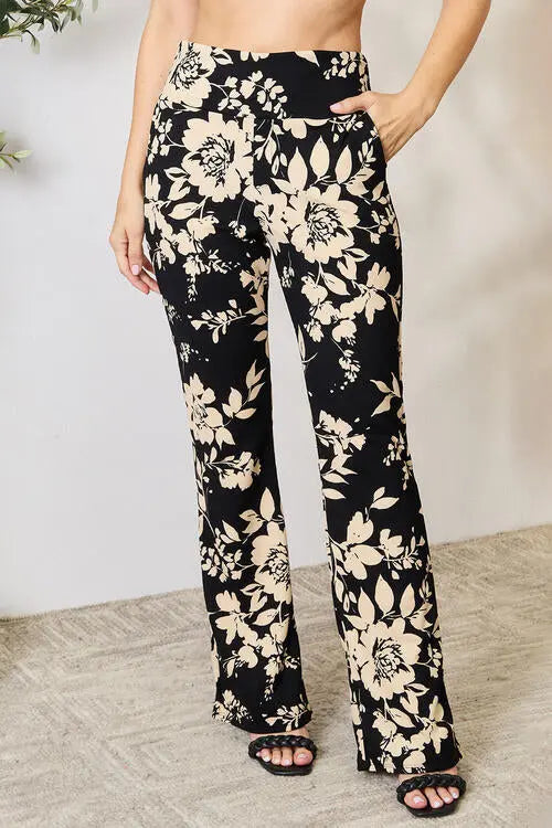 Heimish Full Size High Waist Floral Flare Pants - Image #5