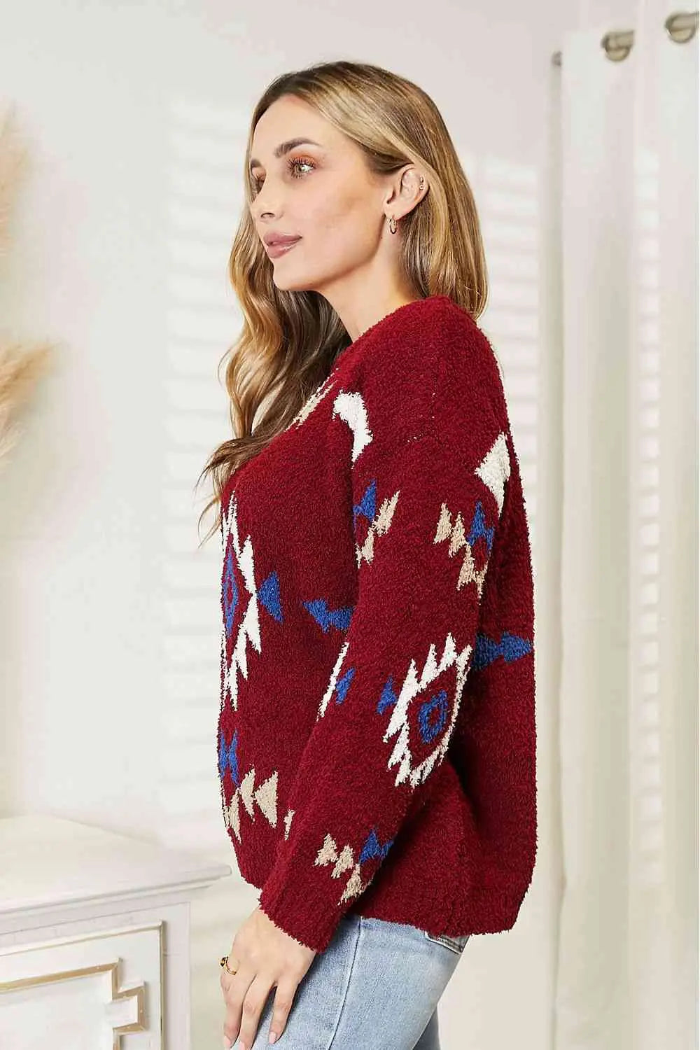 HEYSON Full Size Aztec Soft Fuzzy Sweater - Image #8