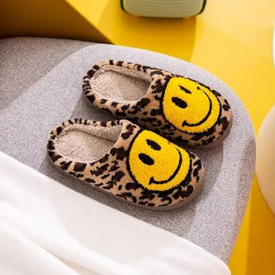 Melody Smiley Face Leopard Slippers - Image #4