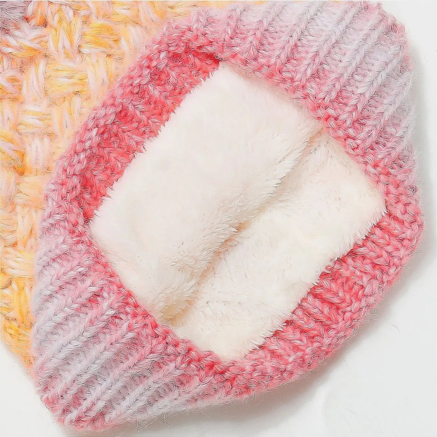 Gradient Knit Hat with Pompom - Image #4