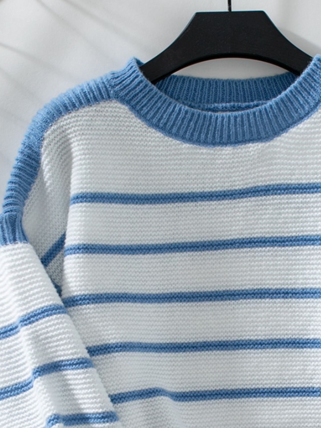 Striped Round Neck Long Sleeve Sweater