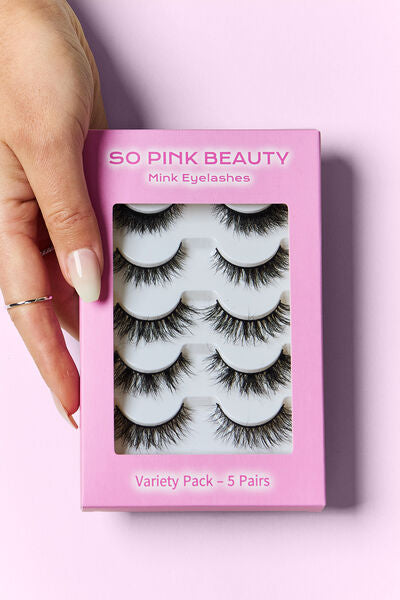 SO PINK BEAUTY Mink Eyelashes Variety Pack 5 Pairs