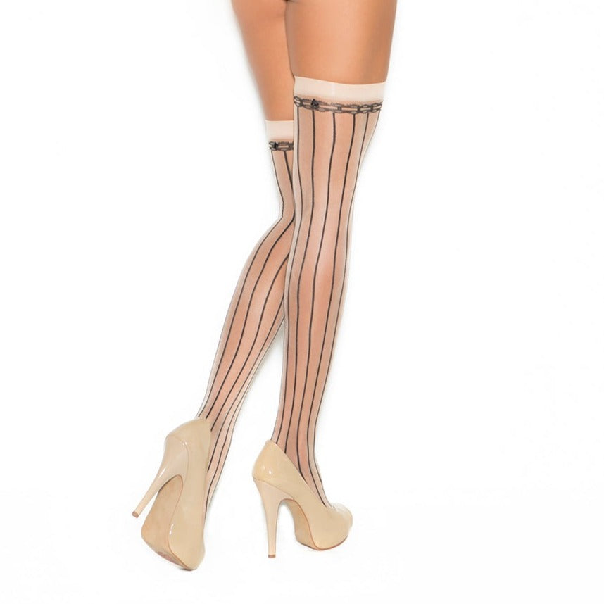 Pin Striped Thigh Hi with Bow